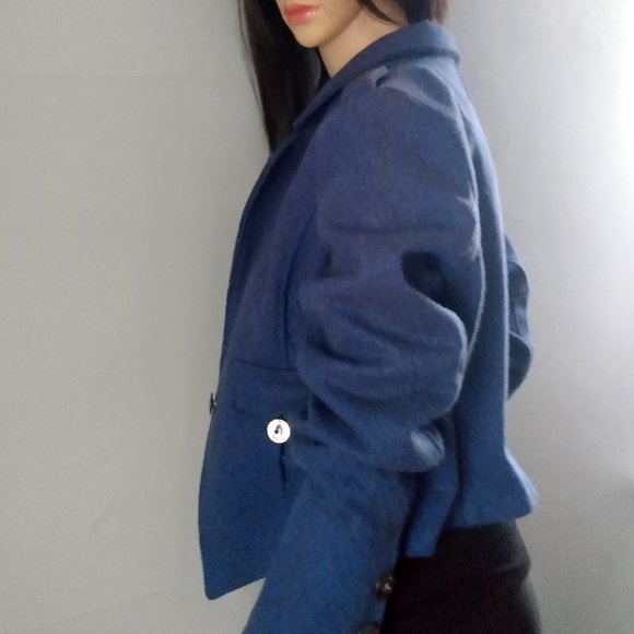 Dollhouse Outerwear Blazer Blue And Black Wool/Shell Blend W/Lining: Size Small - Picture 5 of 17